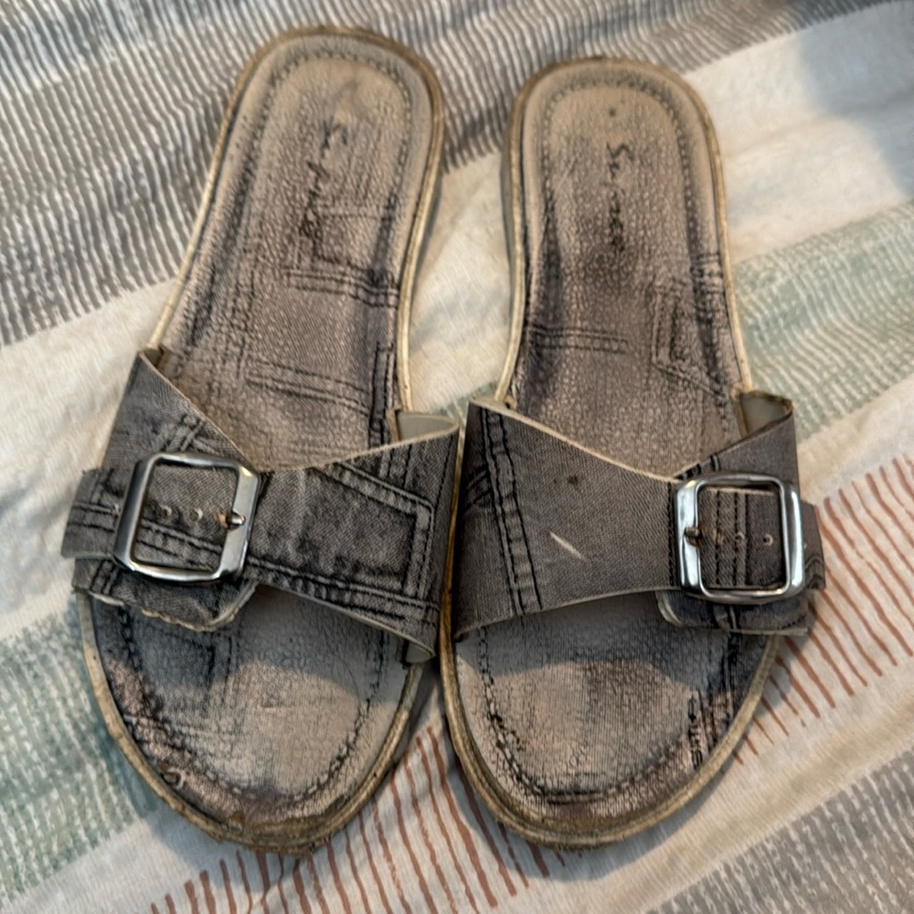 Denim look sandals